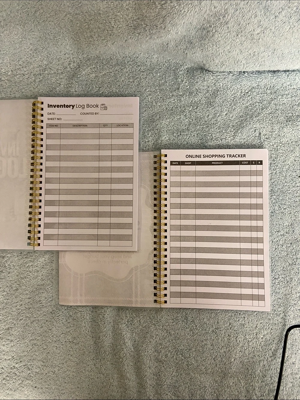 Blue Inventory Log Book & Green Online Shopping Tracker - Undisclosed Brand